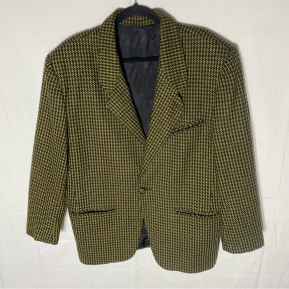 Vintage Two Roads Yellow Black Houndstooth Blazer - Picture 14 of 15